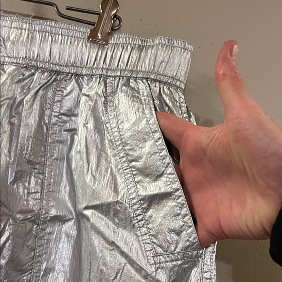 Anthropologie Metallic Silver Joggers - Picture 2 of 12